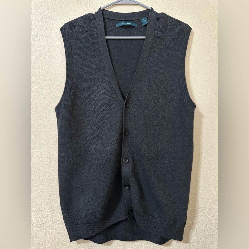 Perry Ellis Dark Gray Button-Up Vest